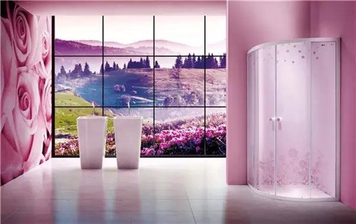 淋浴房玻璃上的艺术 玫瑰岛再出全新镀膜图案