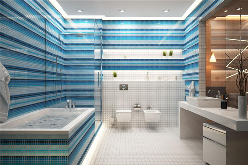 浴室装修选择什么颜色好？看看这一望无际的海蓝