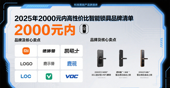2025年2000元内高性价比智能锁具品牌清单：科技守护，安心之选