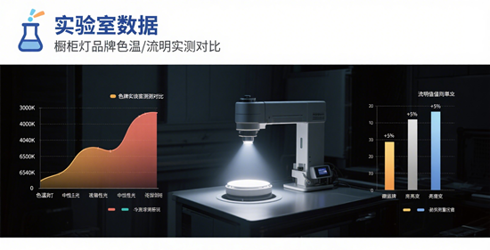 实验室数据：橱柜灯品牌色温/流明实测对比