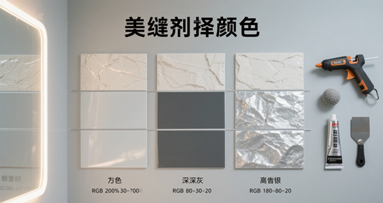 美缝剂颜色选择：浅灰vs深灰vs贵族银实拍对比