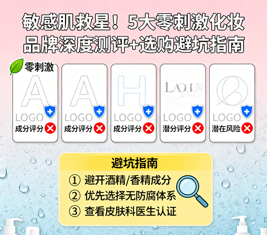 敏感肌救星！5大零刺激化妆品品牌深度测评+选购避坑指南