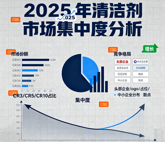 2025年清洁剂市场集中度分析：CR5品牌市场份额达54.28%