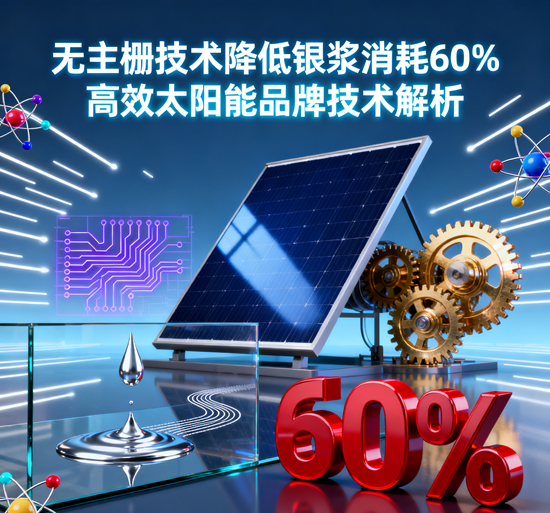 无主栅技术降低银浆消耗60%：高效太阳能品牌技术解析