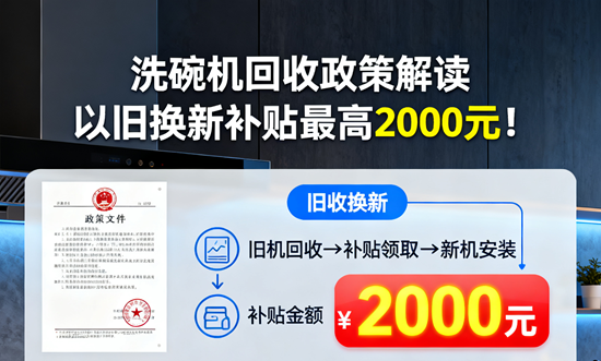 洗碗机回收政策解读：以旧换新补贴最高2000元！